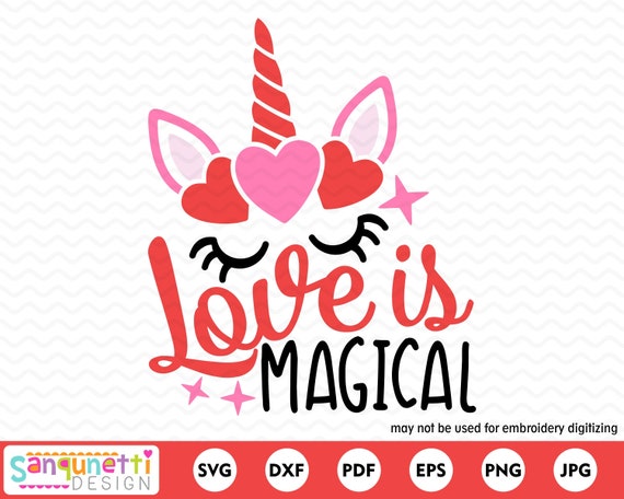 Download Love is magical unicorn Valentine SVG girls cut file for ...