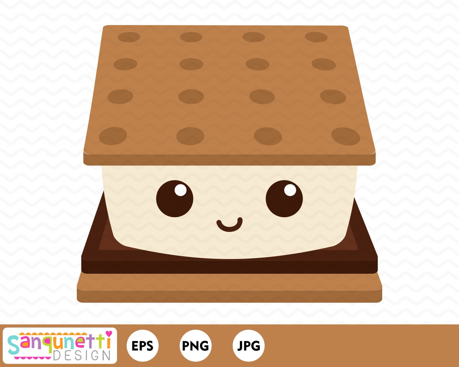 S'mores Clipart Summer Kawaii Camping Vector Art Digital Etsy