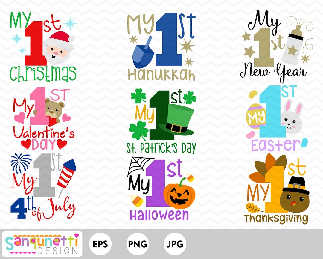 My 1st Holidays, Baby First Seasonal Digital Art, Instant Download Etsy