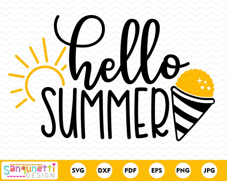 Download Hello Summer SVG snow cone svg summertime svg sunshine svg | Etsy