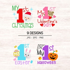My 1st Holidays, baby first seasonal digital art, instant download