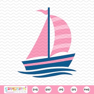 Segelboot SVG, nautisches Segeln Sommer Schneidedatei für Silhouette oder Cricut