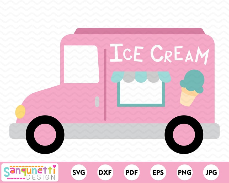 Download Ice Cream Truck SVG summer cutting file for silhouette or ...