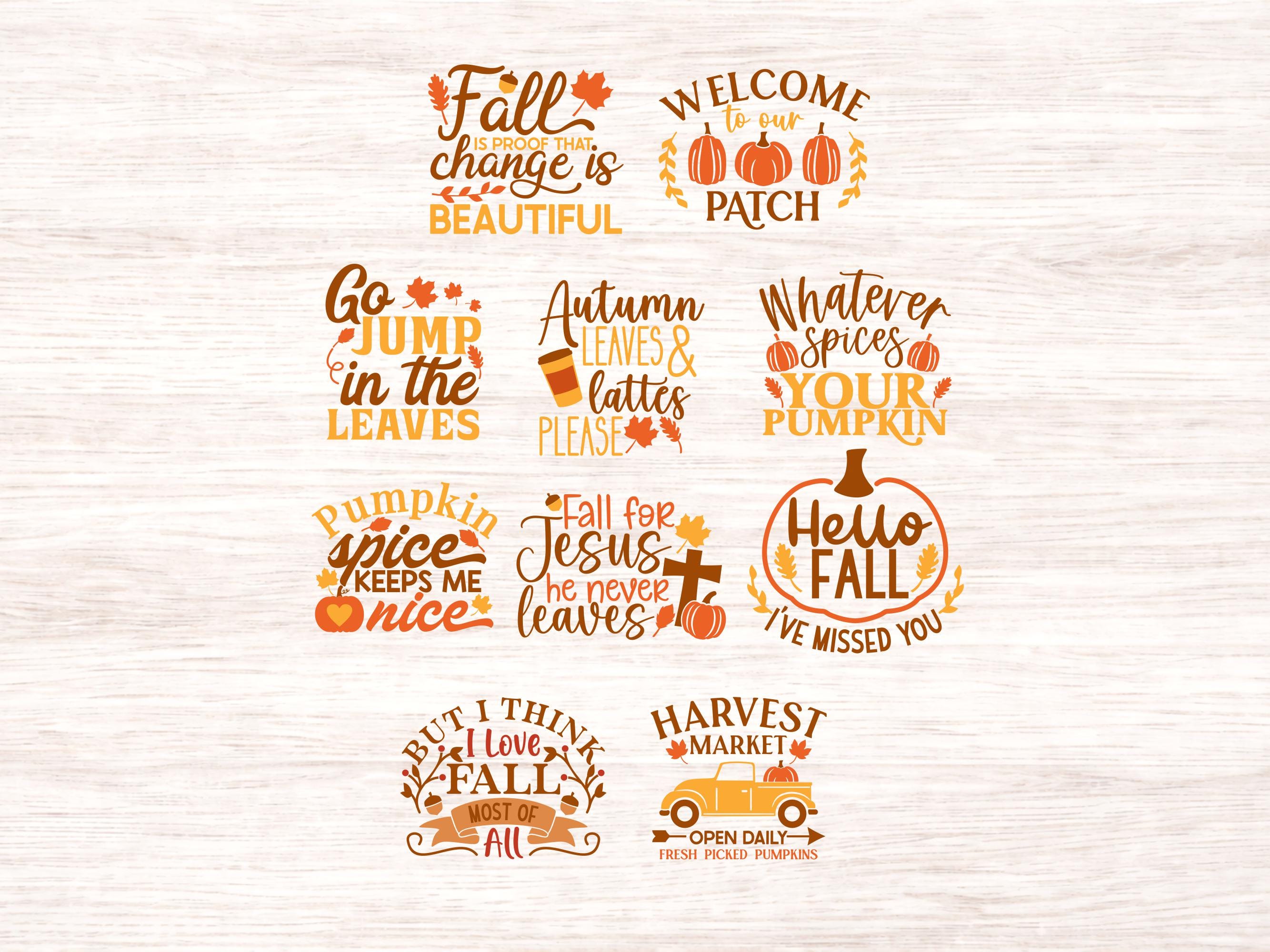 Fall Lettering Svg Fall Lettering Clipart Bundle: Autumn Quotes, SVG, PNG, JPG (instant ...