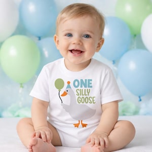 One Silly Goose SVG | 1st Birthday Goose PNG | Farm Animal Party Digital Download image 2