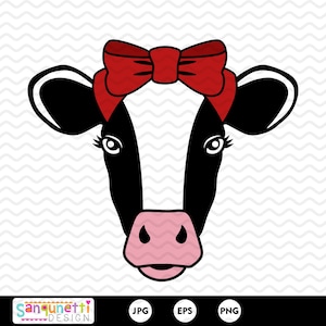 Cow clipart, cow face farm digital art instant download