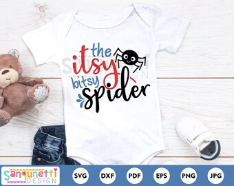 Itsy Bitsy Spider svg, nursery rhyme cut file for silhouette and cricut