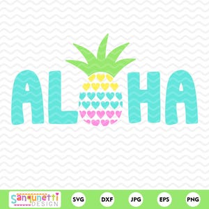 Aloha Pineapple SVG PNG | Tropical Heart Summer Design