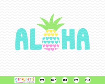 Aloha Ananas SVG PNG | Tropisches Herz-Sommer-Design