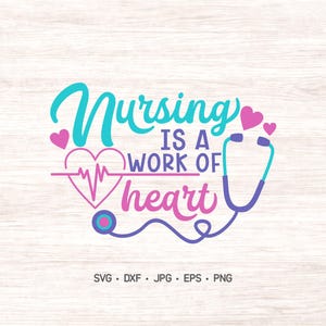 看護は心のこもった仕事です SVG、医療用カッティングファイル、ヘルスケア Cricut および Silhouette ファイル