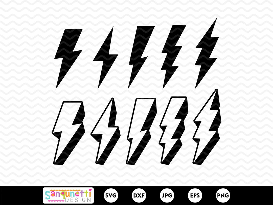Lightning Bolt SVG Bundle: Thunderbolt Clipart (digital Files) - Etsy