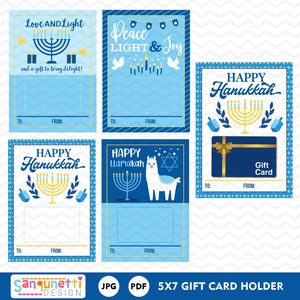 Porte-cartes cadeau Hanoukka, porte-cartes cadeau imprimable