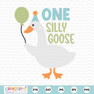 Eine verrückte Gans SVG | Geburtstagsgans PNG | Bauernhof Tier Party digitaler Download