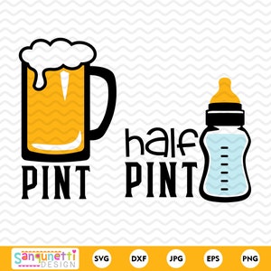 Far och son Pint SVG: Matchande familjeklippfil