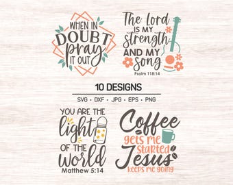 Faith lettering SVG and clipart, Christian inspirational digital art instant download