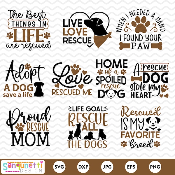 Rescue dog bundle, dog lover svg, rescue dog SVG