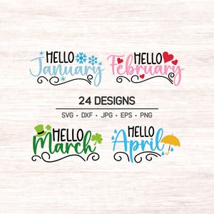 Months of the Year SVG Bundle: Calendar Clipart (Digital Download)