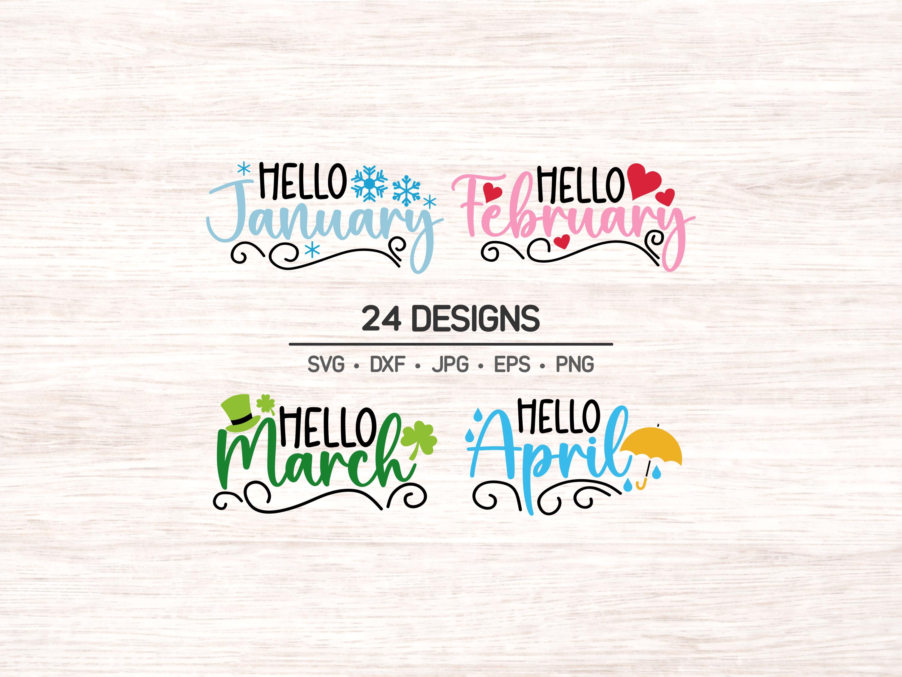 Months of the Year SVG Bundle: Calendar Clipart (digital Download) - Etsy
