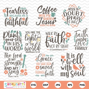 Glaube Schriftzug SVG und Clipart, christliche inspirierende digitale Kunst sofortiger Download