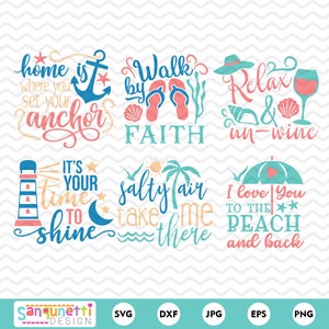 Beach SVG Bundle, Beach Clipart Set,  Beach-Themed Design Bundle