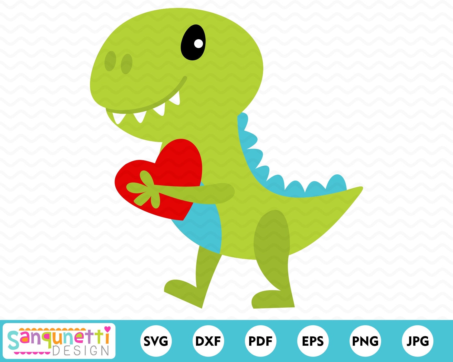 Dinosaur Heart Valentine SVG Dino Cut File for Silhouette and | Etsy