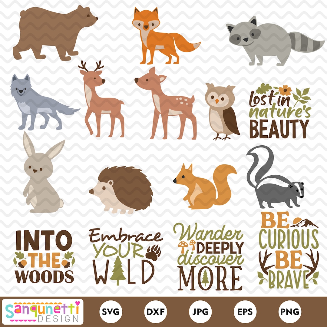 Woodland SVG Bundle, Woodland Clipart - Etsy