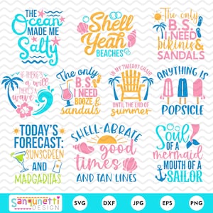 Funny summer SVG clipart, summer puns clipart, summer quotes instant download