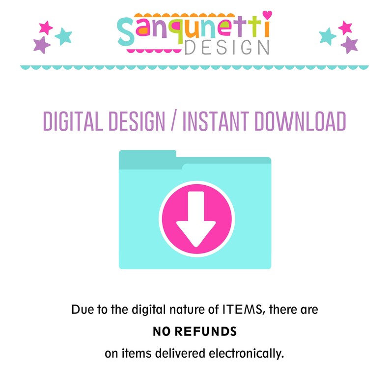 Op de afbeelding: Digitaal downloadpictogram met een blauwe map en een roze pijl die naar beneden wijst. De tekst luidt "DIGITAL DESIGN / INSTANT DOWNLOAD" en "Vanwege de digitale aard van ARTIKELEN zijn er GEEN TERUGBETALINGEN voor elektronisch geleverde artikelen."
