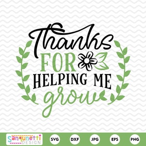 Merci de m'avoir aidé à faire pousser un svg, cadeau de remerciement pour enseignant ou maman