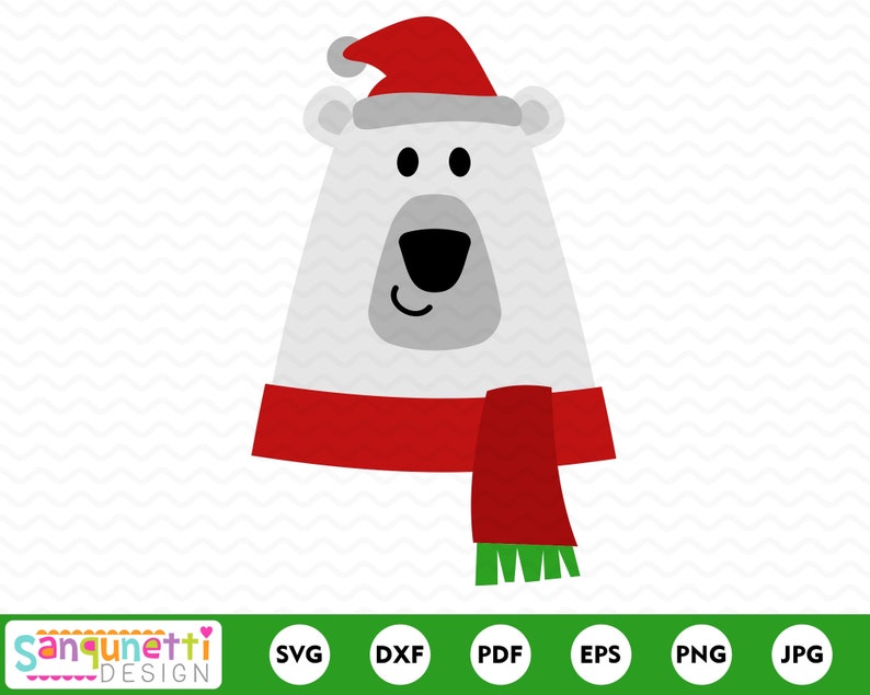 Download Christmas polar bear face svg winter bear cut file for | Etsy