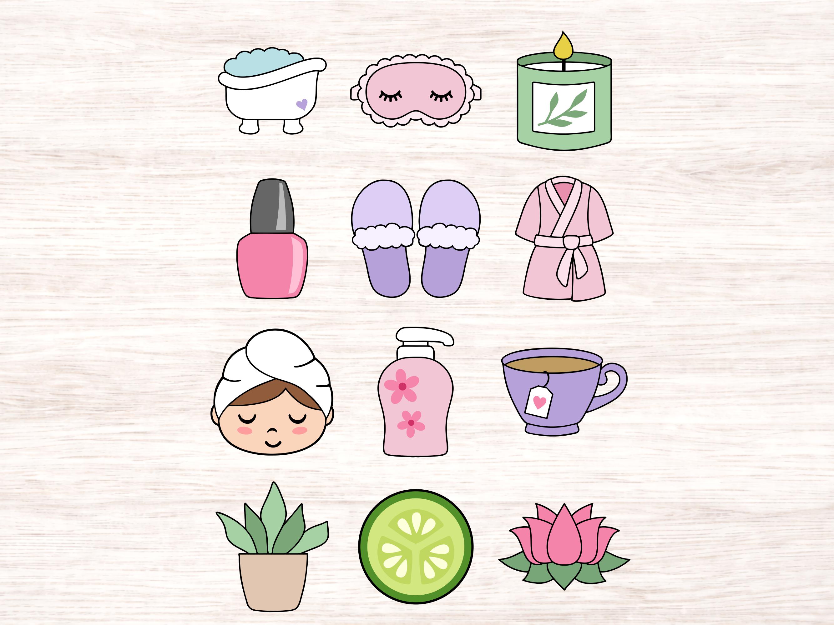 Spa Day Clipart Bundle: Self Care Graphics (SVG, PNG) - Etsy