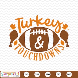 Turkey and Touchdowns SVG Design for Digital Crafting | Score Big this Thanksgiving