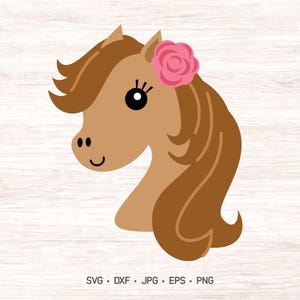 Pferdekopf SVG, Pferdegesicht Schnittdatei für Silhouette oder Cricut