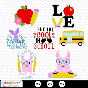 Back to school clipart, school and teacher digital art, instant download