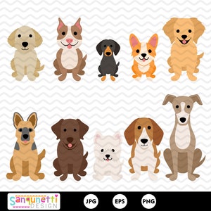 Dog Breed clipart, pet clipart, dog lover clipart, dog digital art, instant download