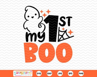 My 1st Boo SVG - Babys erstes Halloween Gespenst Design (Digitale Dateien)