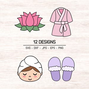 Spa Day Clipart Bundle: Self Care Graphics (SVG, PNG)