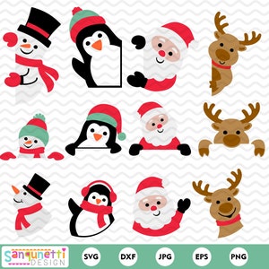 Personagens adoráveis de Natal - Pacote SVG e Clipart de Cuties de Natal