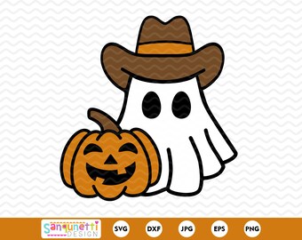 Clipart fantôme de cow-boy : Western Halloween SVG PNG
