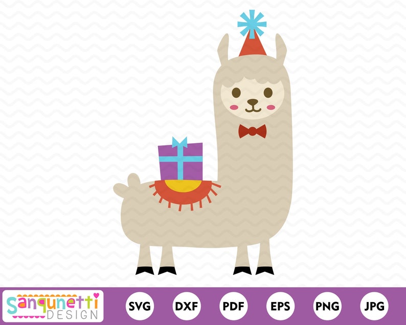 Download Birthday Llama Svg Party Cut File For Silhouette And Cricut Etsy