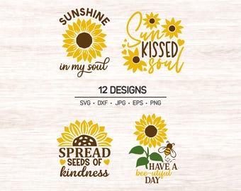 Sunflower SVG Bundle | Inspirational Quotes | Kindness & Sunshine Designs