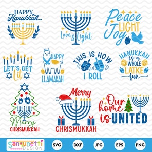 Lot Hannukah SVG, clipart Hannukah, SVG juif