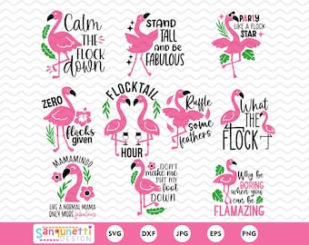 Sassy flamingo clipart, funny tropical flamingo SVG