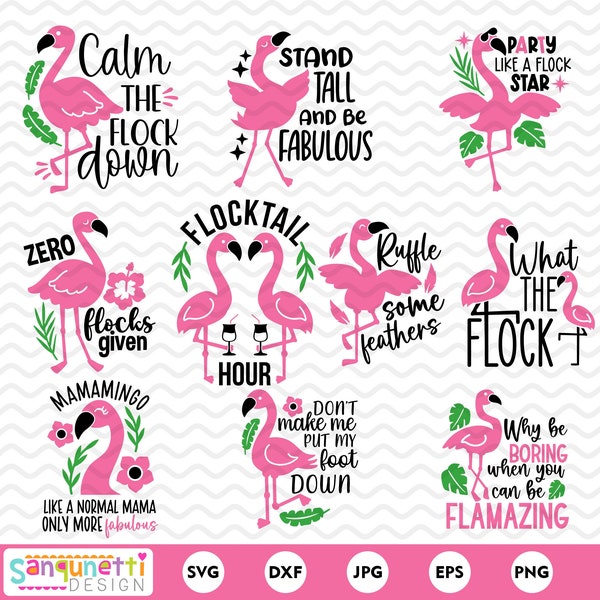 Sassy flamingo clipart, funny tropical flamingo SVG