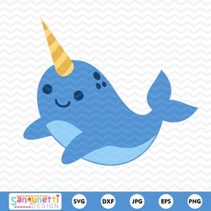 Narwhal SVG, Magical unicorn cutting file for silhouette & cricut