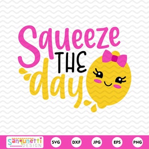 一日レモンを絞る svg、シルエットまたはクリカット用の夏の女の子のカッティングファイル
