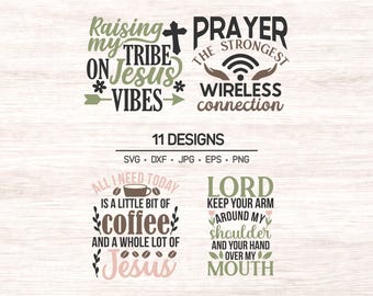Funny Christian Quotes Clipart Bundle: Faith SVG Designs (Digital Download)