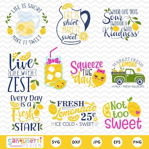 Clipart citron, citron SVG Bundle, clipart limonade, clipart vectoriel, téléchargement immédiat
