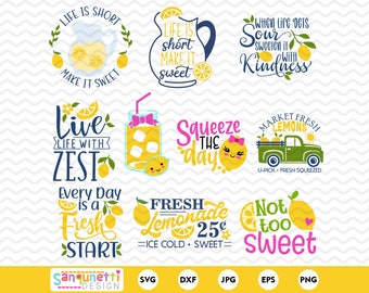 Lemon clipart, Lemon SVG Bundle, Lemonade clip art, Vector clipart, instant download