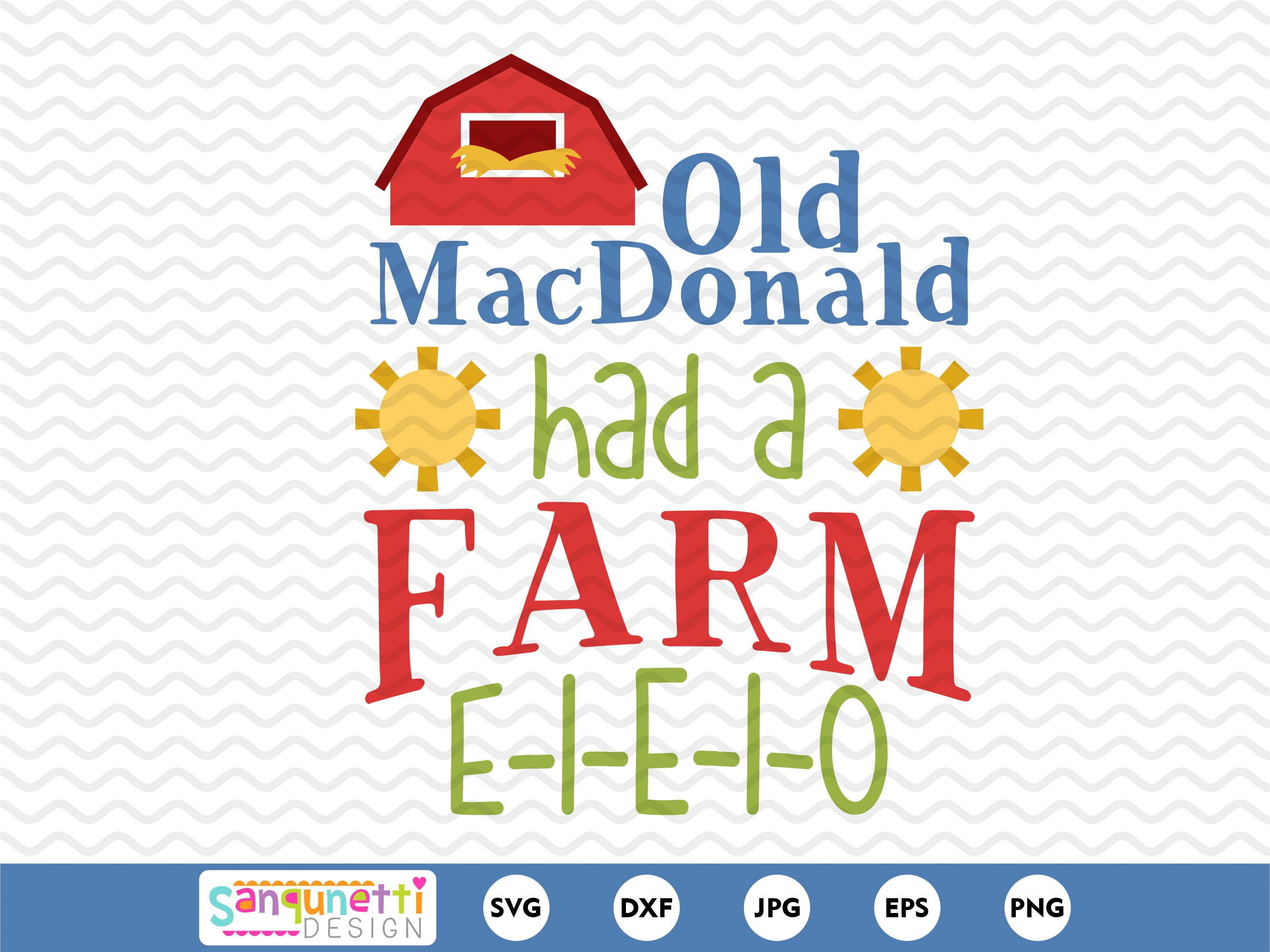 Nursery Rhyme Svg, Old Macdonald Farm Cutting File for Silhouette